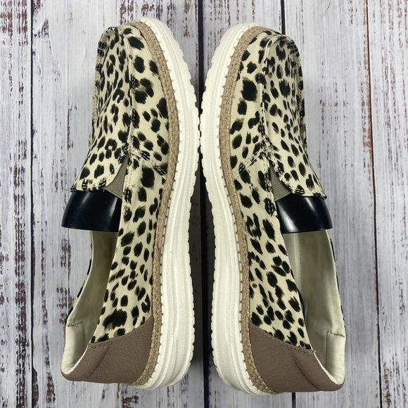 Hey Dude Lena Leopard Angora Slip On Sneakers Shoes, Women's Size 9 - Picture 6 of 9
